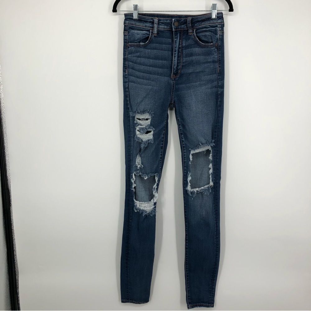 American Eagle Highest Rise Jegging‎ Womens 6 XLong Destructed